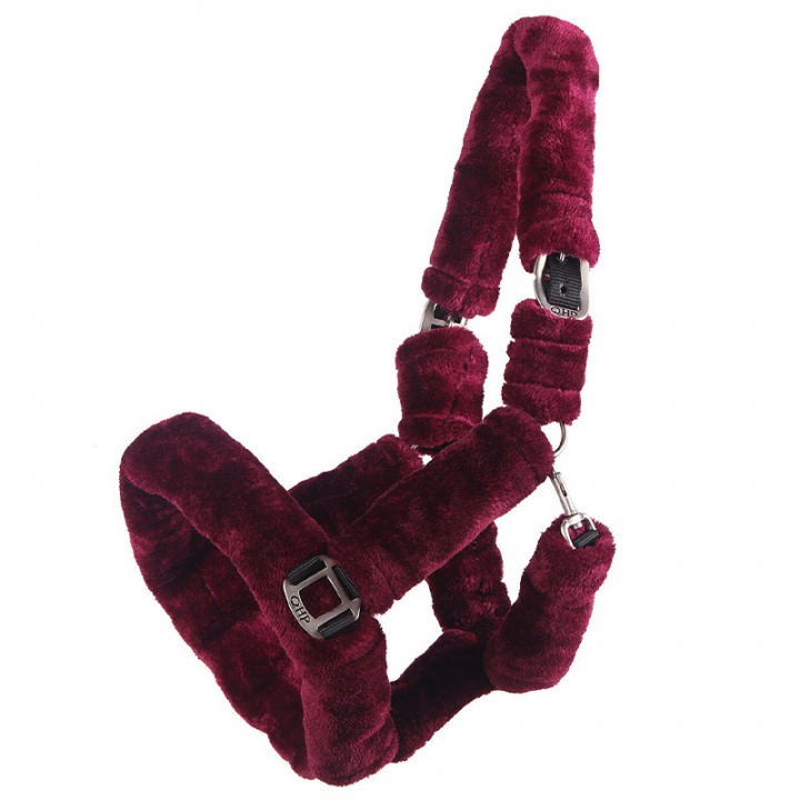 Halter Alaska Faux Fur Burgundy in the group Horse Tack / Halters / Fabric & Nylon Halters at Equinest (1097RE)