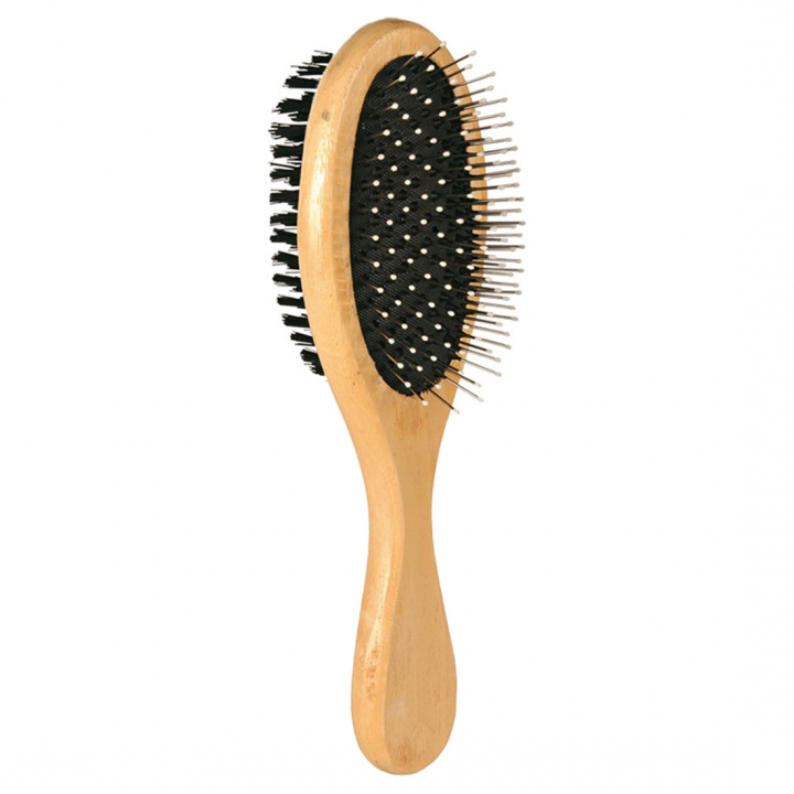 Wooden Double-Sided Brush 7x23 cm 0Natural/Black in the group Dog / Dog Brushes, Combs & Slickers at Equinest (2321NABA)