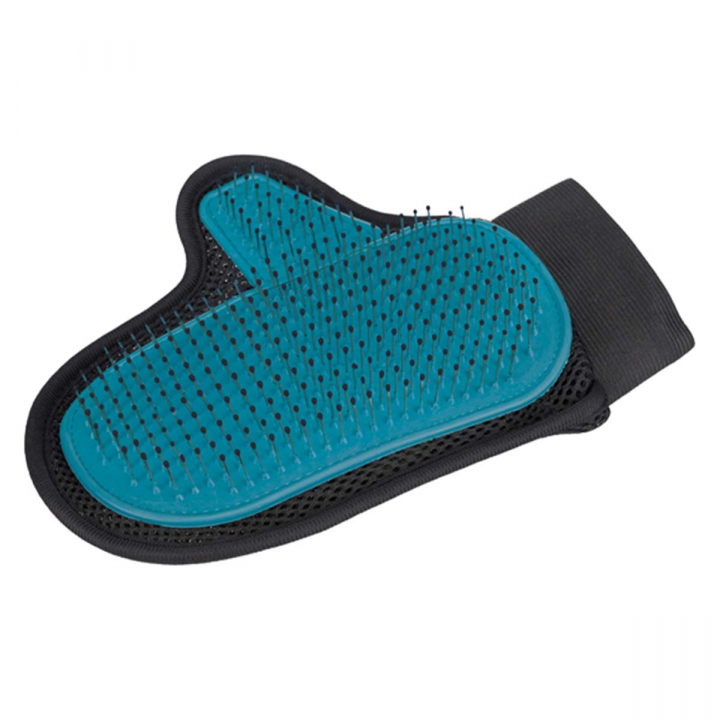Grooming Glove with Nubs Turquoise/Black in the group Dog / Dog Grooming & Styling at Equinest (23392TUBA)