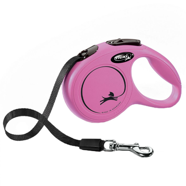 Flexi Lead New Classic Tape Medium 5m Pink in the group Dog / Leashes at Equinest (259457PI-M)