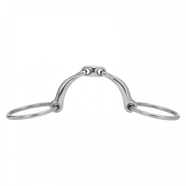 Double Jointed Bit Curved with Loose Rings HG in the group Horse Tack / Bits / Snaffle Bits at Equinest (27276SI)
