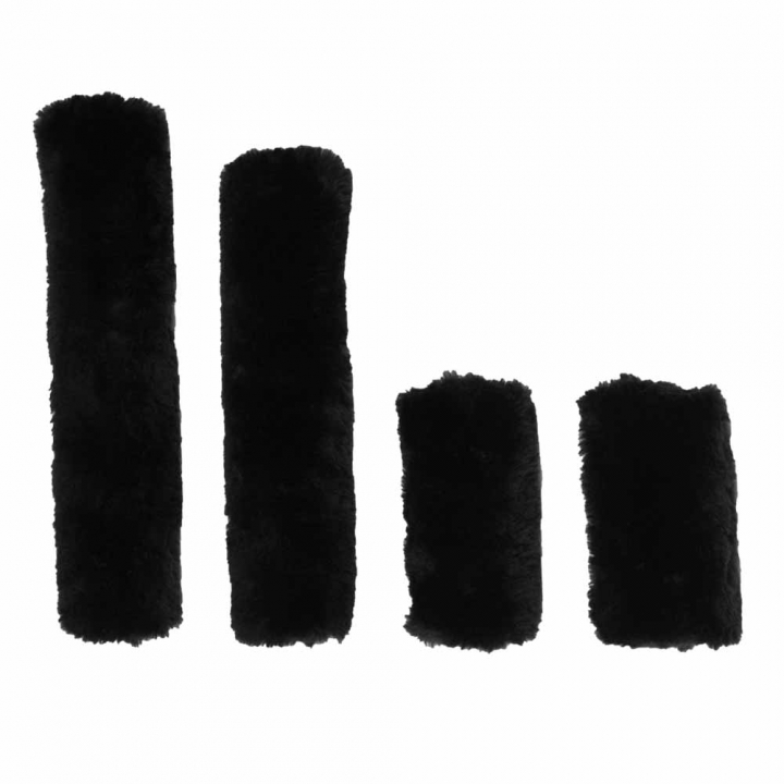 Sheepskin Set for Halter Black in the group Horse Tack / Bridles & Browbands / Noseband Guard, Chin Protection & Crown Pads at Equinest (42603SV)