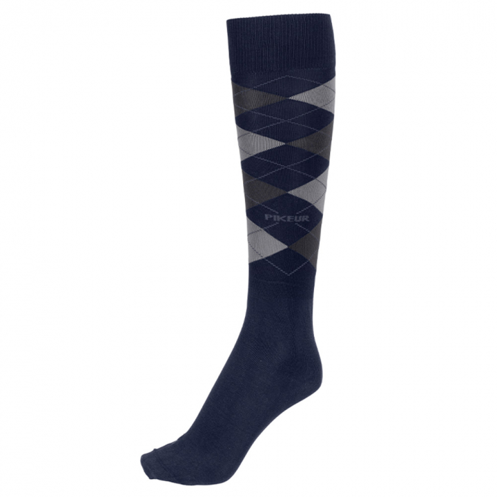 Checked Riding Socks Navy Blue in the group Equestrian Clothing / Riding Socks at Equinest (473500328NA)