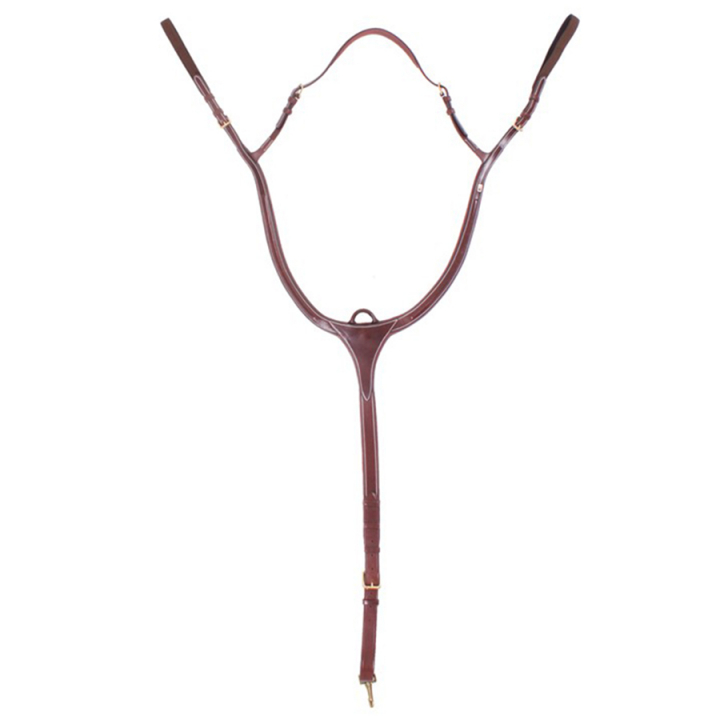 Breastplate E-logo Brown/Brass in the group Horse Tack / Martingale & Breastplate / Breastplate at Equinest (610001000203BR)