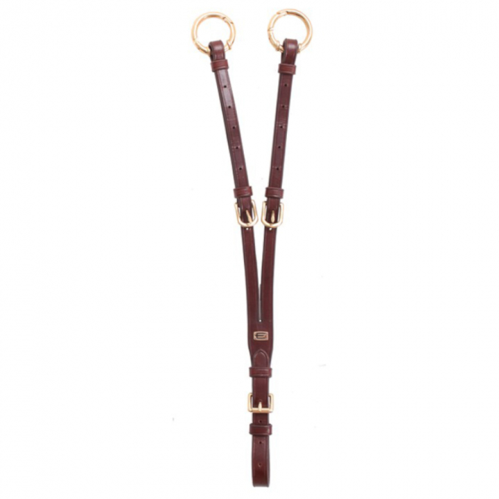 Short Martingale E-logo with Openable Rings Brown/Brass in the group Horse Tack / Martingale & Breastplate / Martingale at Equinest (610001100202BR)
