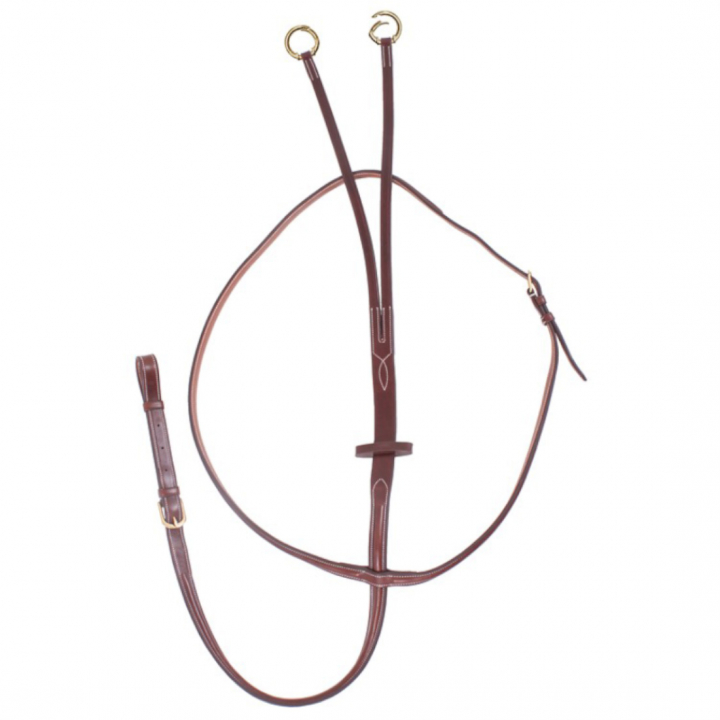 Martingale E-logo with Openable Rings Brown/Brass in the group Horse Tack / Martingale & Breastplate / Martingale at Equinest (610002000202BR)