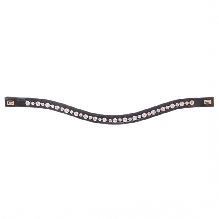 Browband E-logo White Crystals Black/Brass in the group Horse Tack / Bridles & Browbands / Browbands at Equinest (623001000203BA)