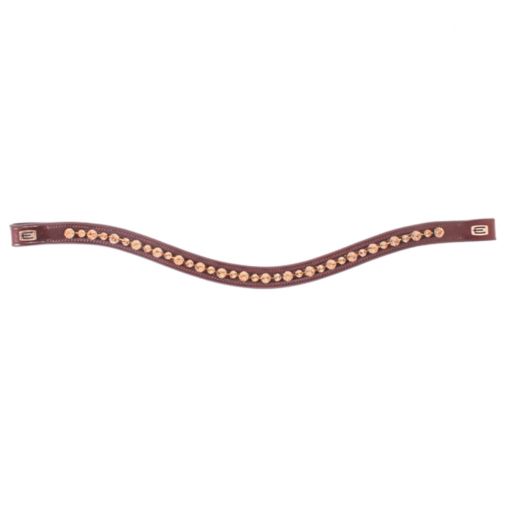 Browband E-logo Gold Crystals Brown/Brass in the group Horse Tack / Bridles & Browbands / Browbands at Equinest (623001100203BR)
