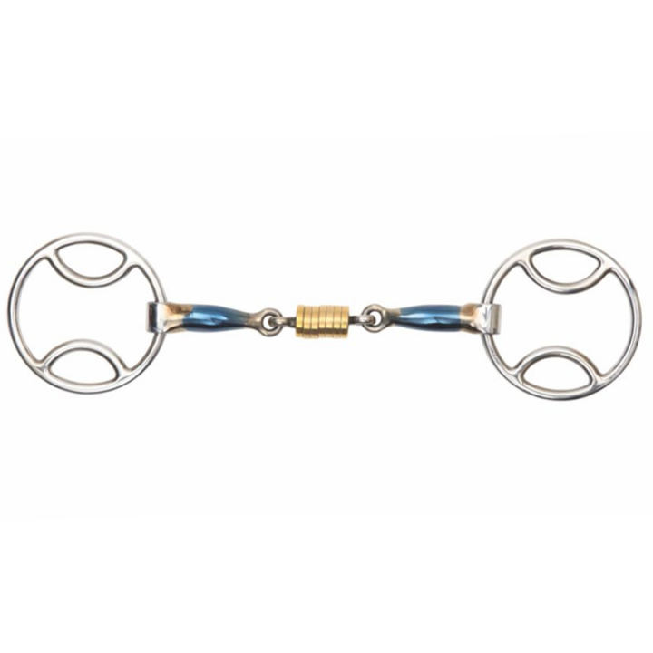 Gag Bit with Rollers Blue Sweet Iron Double 0Jointed in the group Horse Tack / Bits / Gag Bits at Equinest (SH6356)