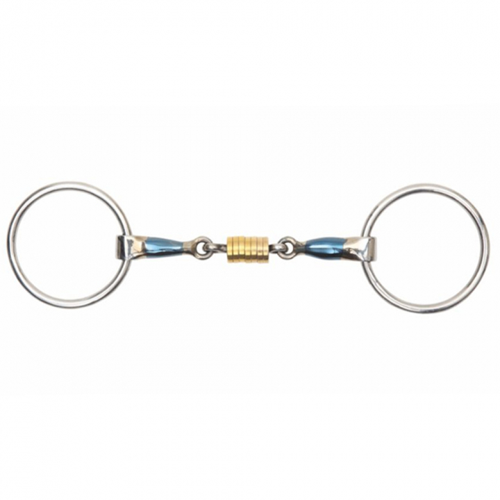 Double Jointed Bit with Rollers Blue Sweet Iron in the group Horse Tack / Bits / Snaffle Bits at Equinest (SH6358)