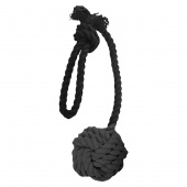 Dog Toy Rope Ball with Handle Black