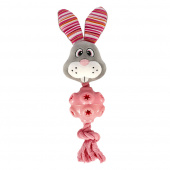 Dog Toy RabbeGum Rope Grey/Pink
