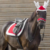 Ear Bonnet Christmas Reindeer Horn Red/White