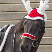 Ear Bonnet Christmas Reindeer Horn Red/White