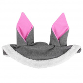 Ear Bonnet Rabbit Ears Gray/Pink