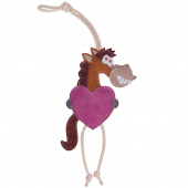 Horse Toy Valentine in Suede Brown/Pink