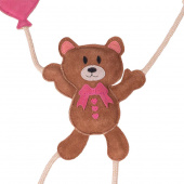 Horse Toy Valentine Bear in Suede Brown/Pink