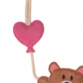 Horse Toy Valentine Bear in Suede Brown/Pink