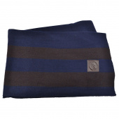 Wool Blanket HS Stripes 180x200cm Navy Blue/Brown