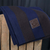 Wool Blanket HS Stripes 180x200cm Navy Blue/Brown