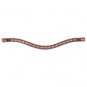 Browband E-logo Gold Crystals Brown/Brass