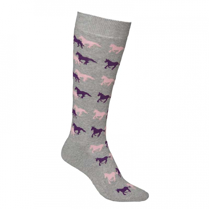 Children's Riding Socks Running Horse Grey in the group Equestrian Clothing / Riding Socks at Equinest (06096Gr_r)