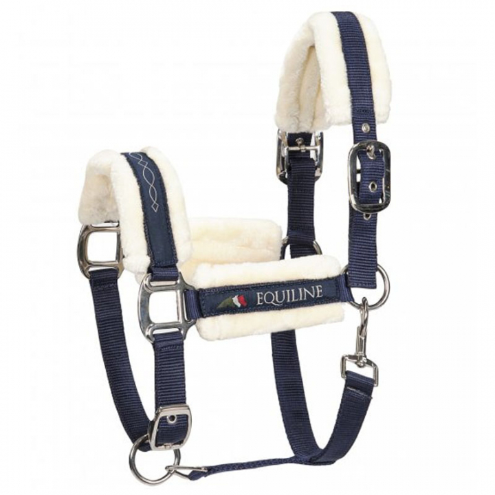 Bridle With Sheepskin Tom Navy in the group Horse Tack / Halters / Fabric & Nylon Halters at Equinest (0704001220202_M_r)