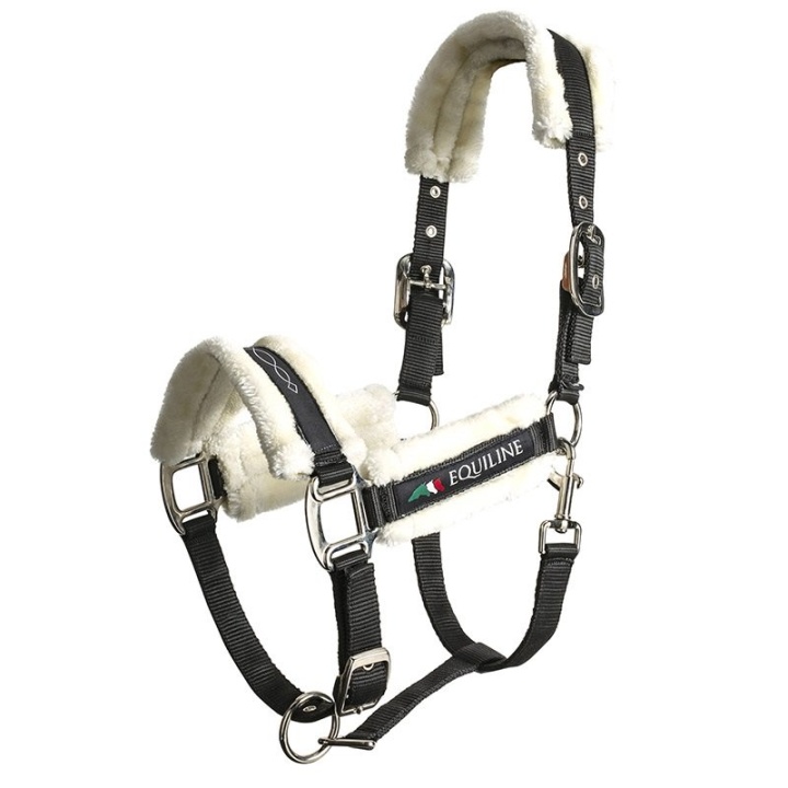 Bridle With Sheepskin Tom Black in the group Horse Tack / Halters / Fabric & Nylon Halters at Equinest (0704001220202_S_r)
