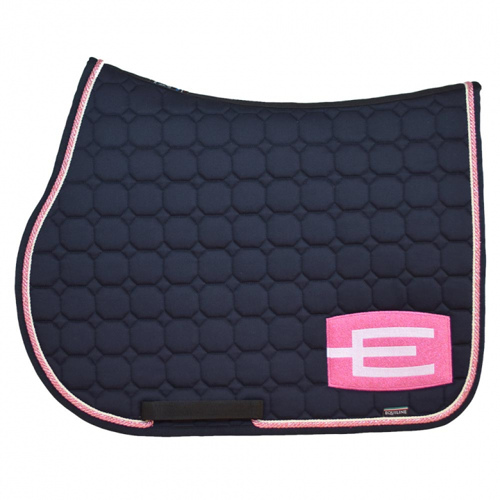Saddle Pad E-logo Navy Glitter Pink/0White in the group Horse Tack / Saddle Pads / Saddle Pads with E-logo at Equinest (0720911Ma-GroVi_r)