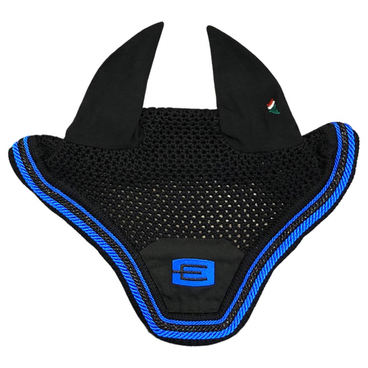 Ear Bonnet E-logo Black Royal Blue/Black in the group Horse Tack / Bonnets at Equinest (0726910Sv-RblSvRbl_r)