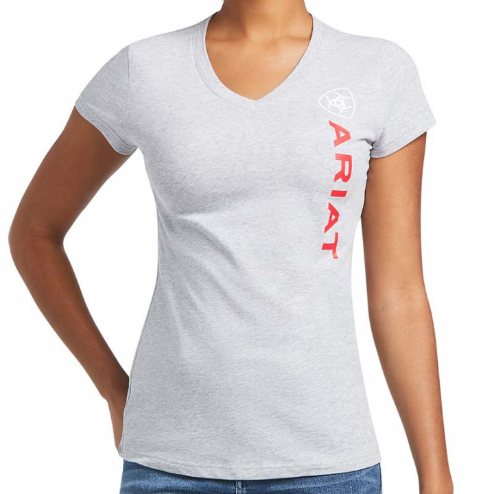 T-Shirt Vertical Logo Light Grey in the group Equestrian Clothing / Riding Shirts / T-shirts at Equinest (10039205Gr_r)
