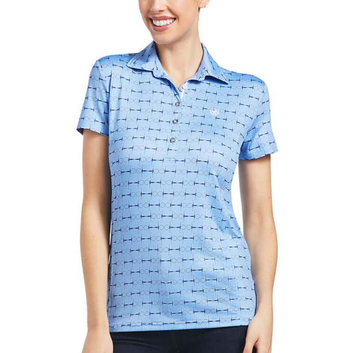 Polo Motif Full Cheek Print Blue L in the group Equestrian Clothing / Piques at Equinest (10039539Bl_r)