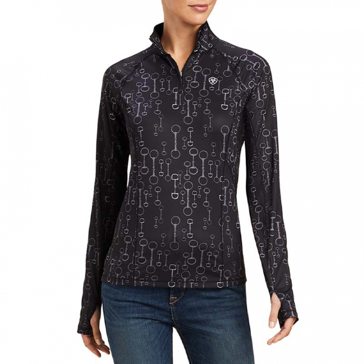 Sweater 1/4-Zip Lowell 2.0 Print Black in the group Equestrian Clothing / Sweaters & Hoodies at Equinest (10041207Sv_r)