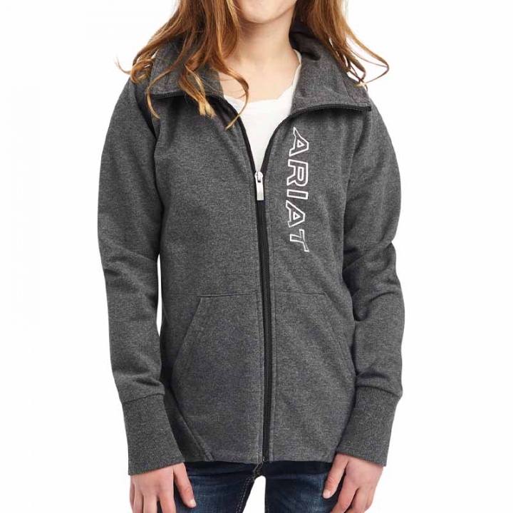 Junior Team Logo Full Zip Sweater Grey in the group Equestrian Clothing / Sweaters & Hoodies at Equinest (10041370Sv_r)