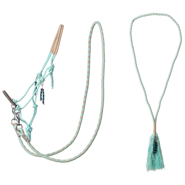 Rope Halter with Reins Combi Liberty Light Green in the group Horse Tack / Halters / Rope Halters at Equinest (1096IGR1GN_r)