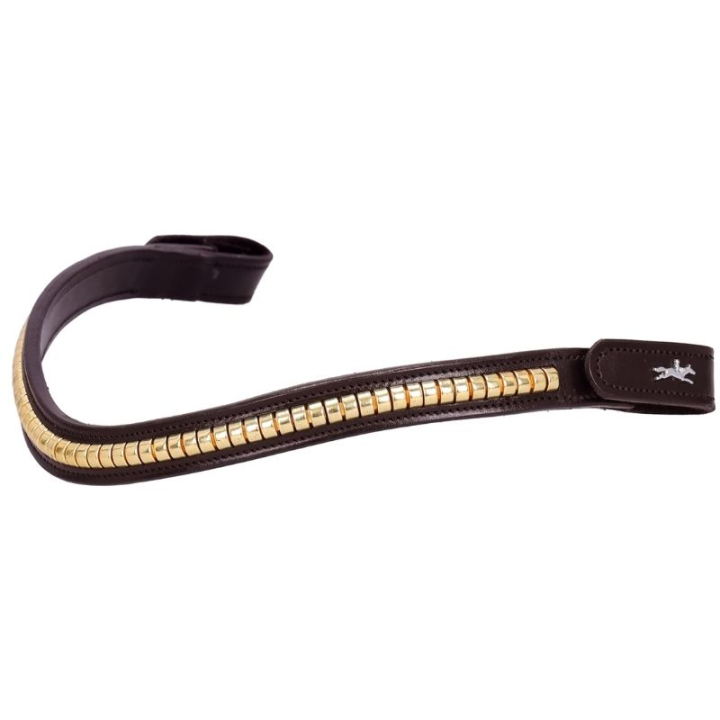 Browband Monza C Brown/Gold in the group Horse Tack / Bridles & Browbands / Browbands at Equinest (1102000953BRGO_r)