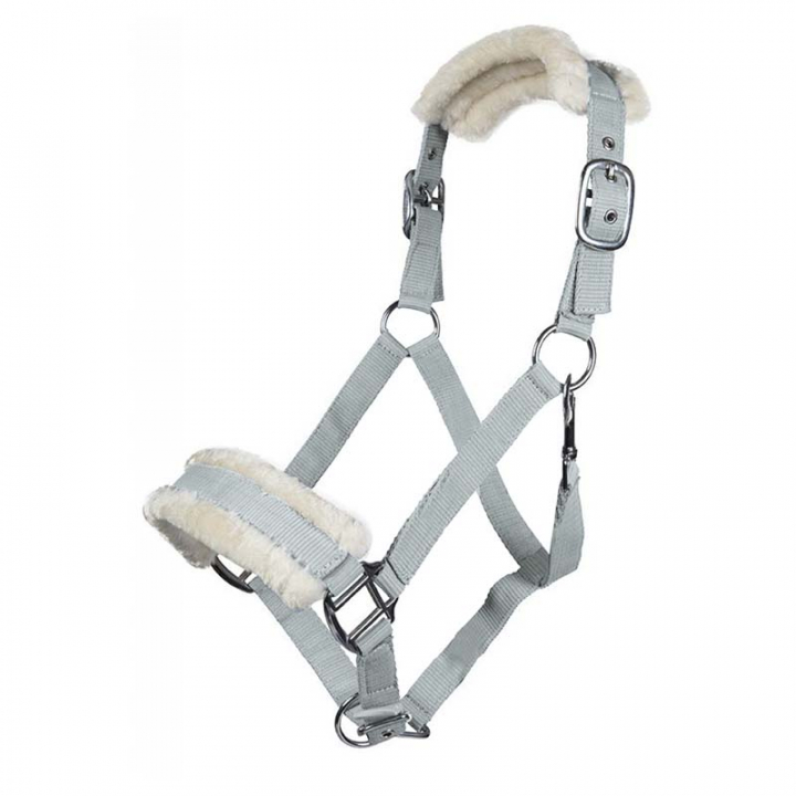 Fleece Halter Light Grey in the group Horse Tack / Halters / Fabric & Nylon Halters at Equinest (11796LjGr_r)
