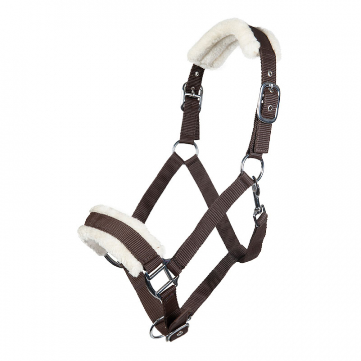 Fleece Halter Dark Brown in the group Horse Tack / Halters / Fabric & Nylon Halters at Equinest (11796MBr_r)