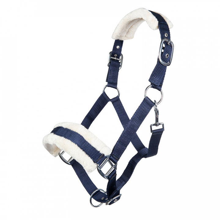 Fleece Halter Navy in the group Horse Tack / Halters / Fabric & Nylon Halters at Equinest (11796Ma_r)