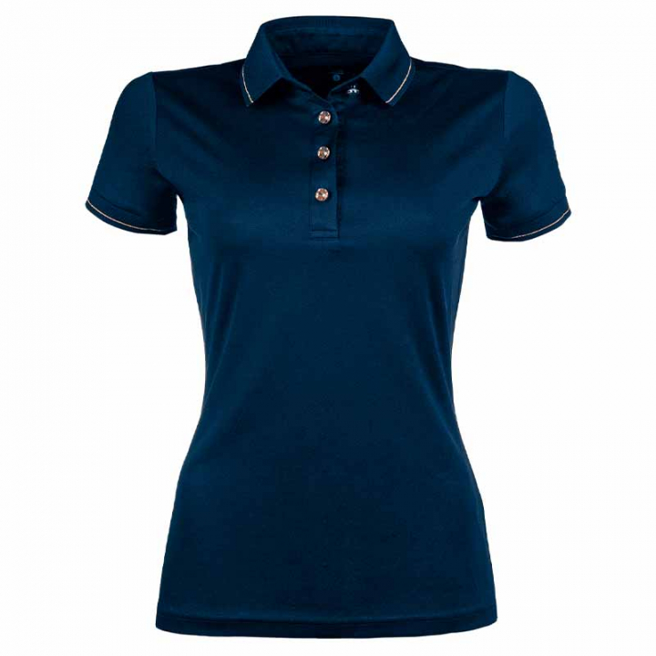 Polo Shirt Glamour Style Navy/Rose Gold in the group Equestrian Clothing / Piques at Equinest (12759Ma_r)