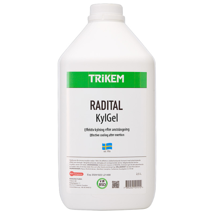 Radital Cooling Gel 2500ml in the group Grooming & Health Care / Liniments & Clays / Liniments at Equinest (172120-2500)