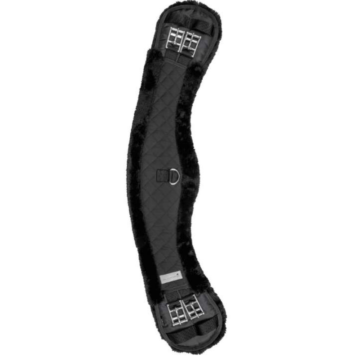 Dressage Girth Half Moon Faux Fur Black/Black in the group Horse Tack / Girths / Dressage Girths at Equinest (19081010BABA_r)