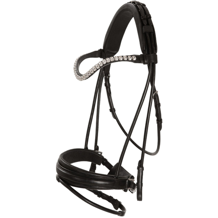 Dressage Bridle Caselle Supreme Black in the group Horse Tack / Bridles & Browbands / Double Bridle, Weymouth & Dressage Bridles at Equinest (208513BA_r)
