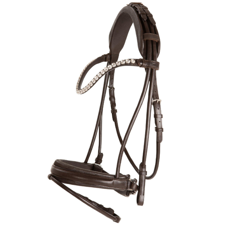 Dressage Bridle Caselle Supreme Chocolate in the group Horse Tack / Bridles & Browbands / Double Bridle, Weymouth & Dressage Bridles at Equinest (208573CH_r)