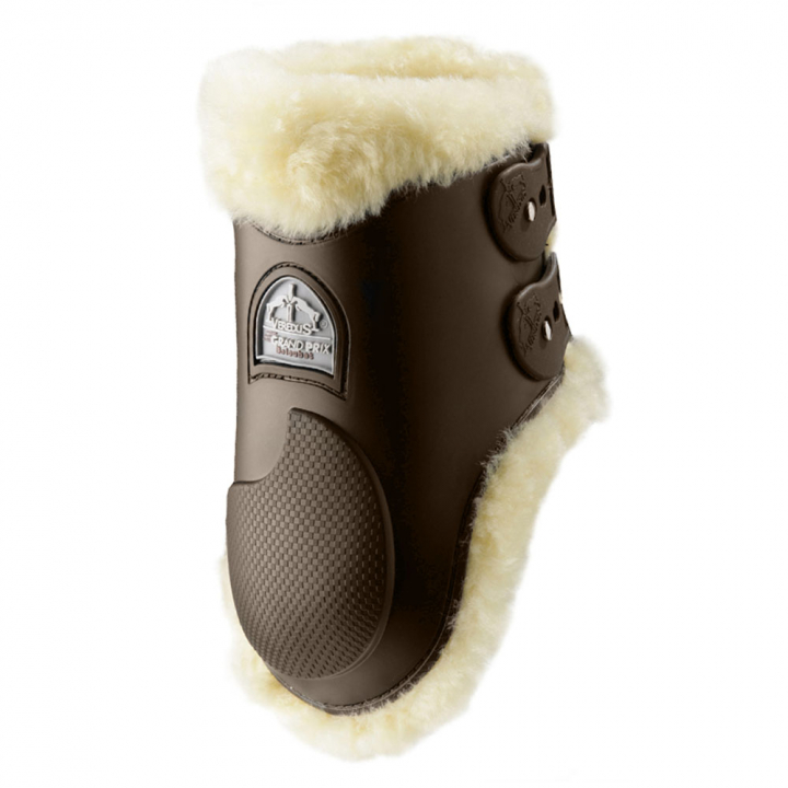 Grand Prix Sheepskin Fetlock Boots Brown in the group Horse Tack / Leg Protection / Fetlock Boots at Equinest (21020324_B_r)