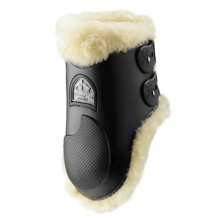 Grand Prix Sheepskin Fetlock Boots Black in the group Horse Tack / Leg Protection / Fetlock Boots at Equinest (21020324_S_r)