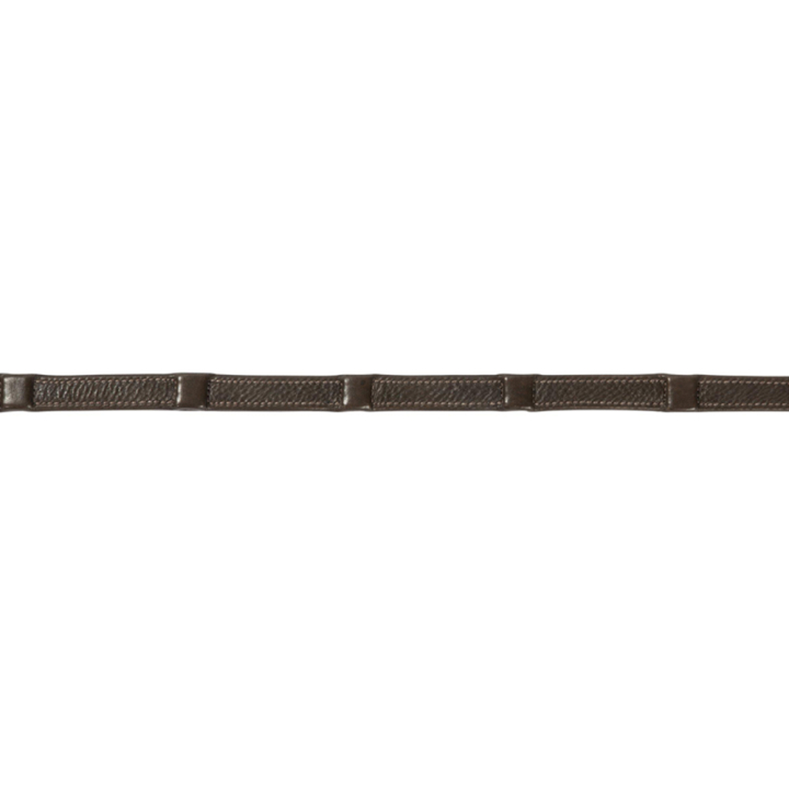 Leather reins with stops Dark Brown/Silver in the group Horse Tack / Reins / Leather Reins at Equinest (217562DBR_r)