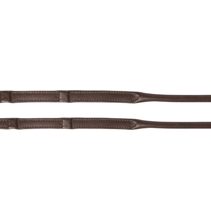 Reins with Stoppers Rolled Chocolate in the group Horse Tack / Reins / Leather Reins at Equinest (217874CH_r)