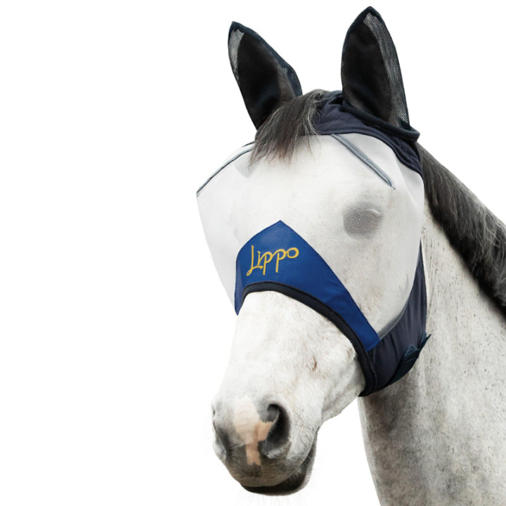 Fly Veil Pro med Öron White/Navy in the group Fly Protection / Fly Masks & Nose Nets at Equinest (229601WHNA_r)