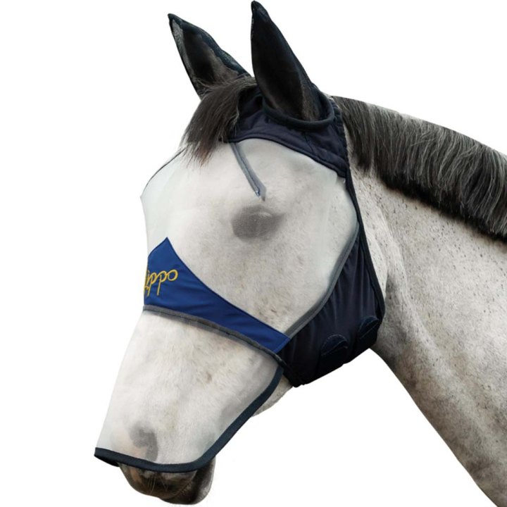 Fly Veil Pro med Öron och Nos White/Navy in the group Fly Protection / Fly Masks & Nose Nets at Equinest (229701WHNA_r)